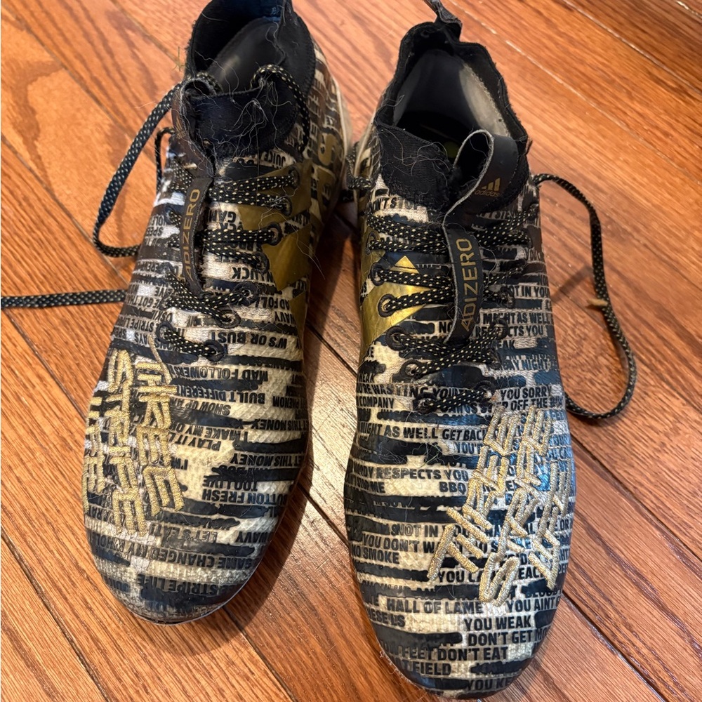 Adidas Adizero Black and Gold Cleats